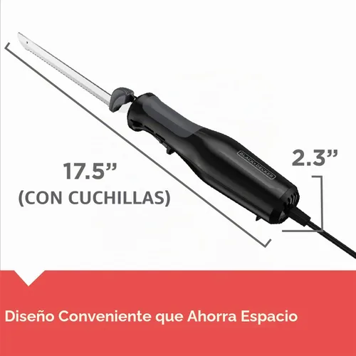 Vista 9 de Black+Decker Cuchillo eléctrico Comfort Grip con cuchillas de acero inoxidable de 7 pulgadas