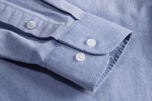 Vista 4 de MUSE FATH Camisa de vestir Oxford para hombre - Camisa de manga larga de algodón casual de ajuste regular