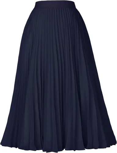 Vista 177 de GRACE KARIN - Falda plisada de gasa para mujer, con cintura alta y elástica, vuelo, corte acampanado y longitud por debajo de la rodilla
