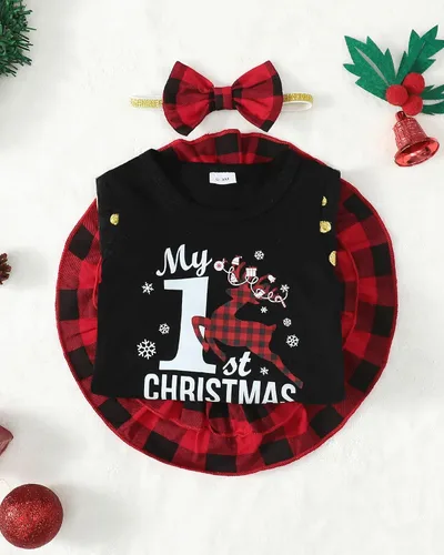 Vista 2 de Mioglrie Newborn Infant Baby Girl Clothes Outfits Romper Baby Girl Skirt Set Floral Baby Clothes for Girls Fall Winter