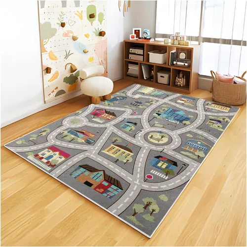 Vista 14 de Alfombra ABC Analógica para Niños Sala de Juegos Alfombra de Juego de Autos Alfombra de Carretera de Vida Urbana para Autos Divertido Mapa de Ciudad