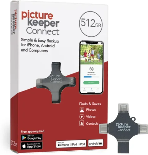 Vista 9 de Picture Keeper Connect Unidad Flash USB para Fotos y Videos para Apple, Android y Dispositivos PC, Unidad de Pulgar de 32GB plateado