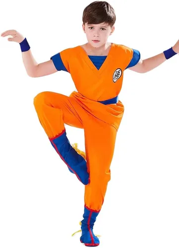 Vista 4 de KONLIYU Disfraz de cosplay para niños, trajes de anime para Halloween, conjunto de ropa de vestir