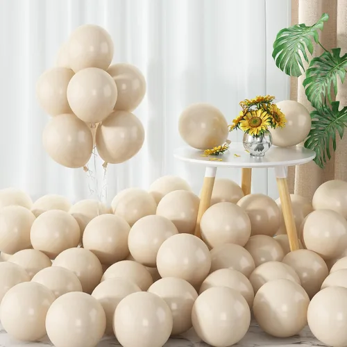 Vista 12 de Globos dorados champán, 60 globos pequeños de látex champán metálico de 5 pulgadas para arco de guirnalda de globos, globos cromados y champán de 5