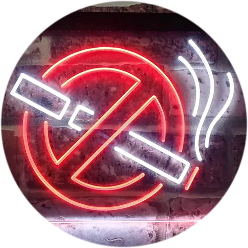 Vista 13 de ADVPRO No Smoking Non Smoke Warning Shop Restaurant Dual Color LED Neon Sign Blue & Red 12" x 8.5" st6s32-i3189-br