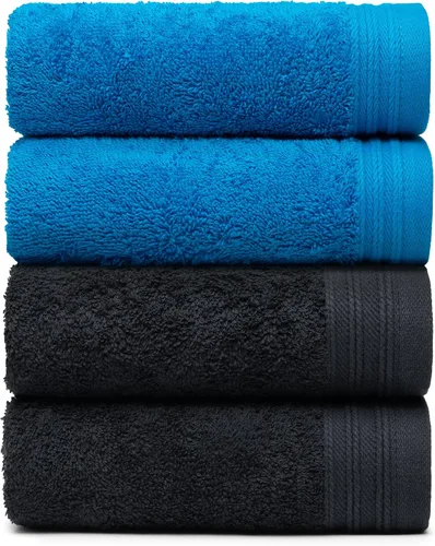 Vista 12 de Juego Premium de Toallas de 16 Toallas de Mano de 18" x 30" Color: Negro 100% Algodón 16 Toallas de Mano Ultra Suaves y Altamente Absorbentes
