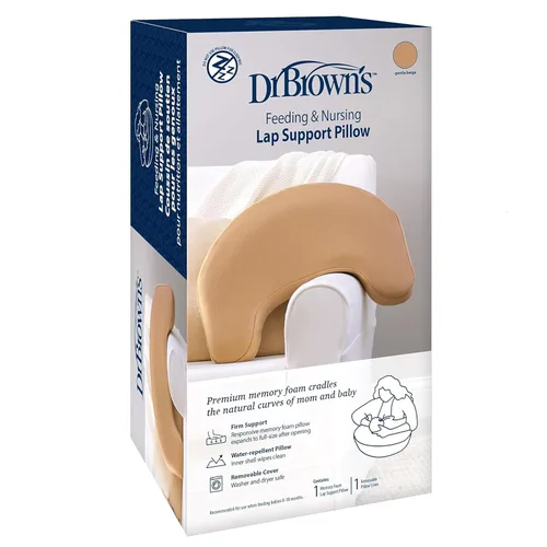 Vista 2 de Dr. Brown's Always Ready - Almohada de lactancia beige suave + funda beige suave - Juego de 2 piezas