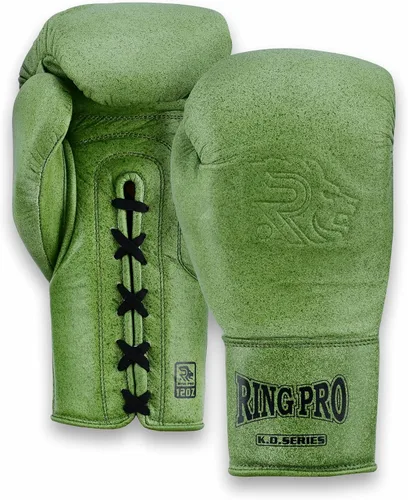 Vista 9 de Ring Pro Leather Lace-Up Cracker Boxing Gloves, for Training, Sparring, and Heavy Bag Work, Boxing, MMA, Kickboxing, Muay Thai, for Men and Women