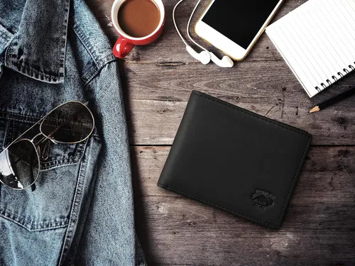 Vista 3 de Stealth Mode Cartera plegable de cuero para hombre con ventana de identificación y bloqueo RFID