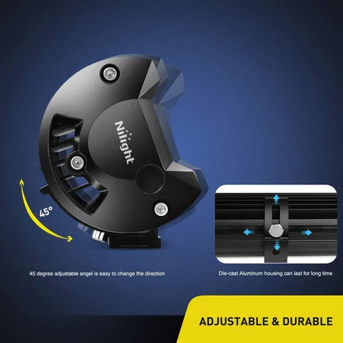 Vista 5 de Nilight 18024C-A barra de 20 pulgadas 420w, combo de punto de inundación de triple fila 42000LM, barra con luces LED para todoterreno o para camiones