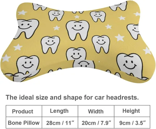 Vista 2 de Supdreamc Lindo patrón dental amarillo para asiento de coche, almohada cervical almohada cervical alivio del dolor de cuello y hombro, cojín