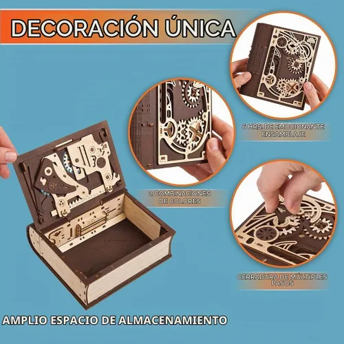 Vista 3 de UGEARS Book of Secrets - Rompecabezas 3D de madera para adultos