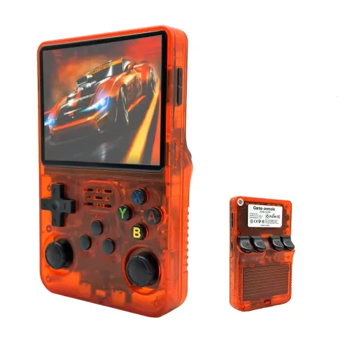 Vista 9 de Handheld Retro Game Console with 21,000+ Games, 3.5" IPS Screen, and Dual TF Card 128 GB System, supports 20+ emulators and features HDMI and TV