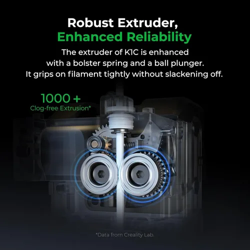 Vista 4 de Creality K1C Impresora 3D, Nivelación Automática de Alta Velocidad de 600mm/s, Extrusora Directa Robusta Libre de Obstrucciones K1 SE Impresora 3D