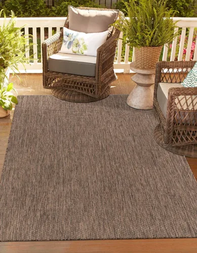 Vista 54 de Unique Loom Collection - Alfombra casual de transición sólida jaspeada para interiores y exteriores