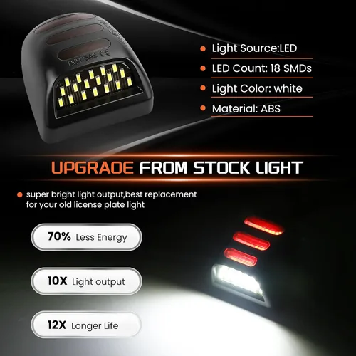 Vista 2 de Conjunto de lámpara LED para placa de matrícula compatible con Chevy Silverado 1500 2500 3500 Suburban Tahoe GMC Sierra Yukon XL Cadillac Escalade