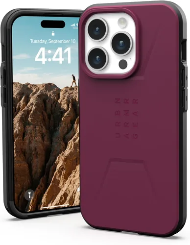 Vista 10 de URBAN ARMOR GEAR UAG - Funda compatible con iPhone 15 Pro de 6.1 pulgadas, color negro civil, imán integrado compatible con carga MagSafe, funda