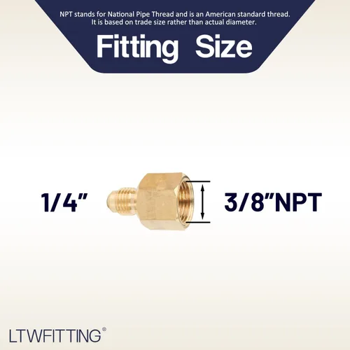 Vista 2 de LTWFITTING Latón Flare 1/4" OD x 3/8" Hembra NPT Conector (5 unidades)
