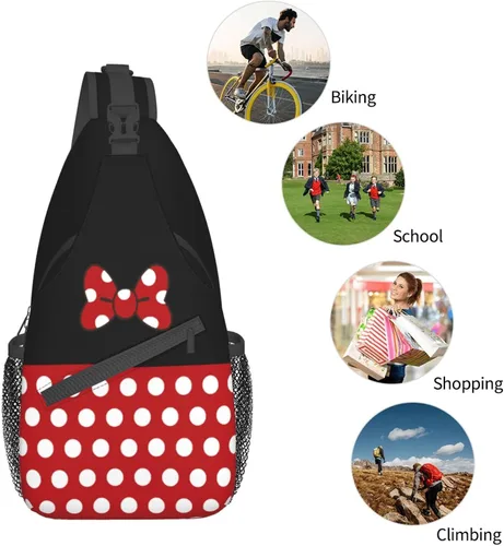Vista 6 de Red Spider Pecho Sling Bag Casual Para Mujeres y Hombres Crossbody Sling Mochila Bandolera Bolsa De Hombro Para Viajes Senderismo Gimnasio