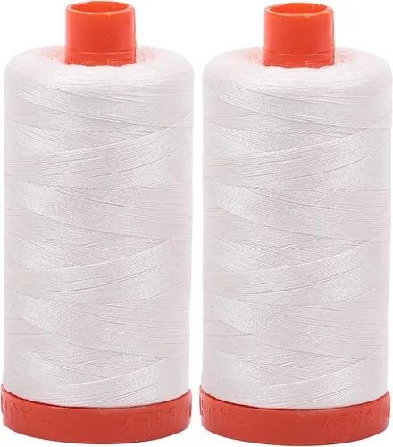Vista 25 de Aurifil Mako 50wt Hilo 2 Carretes Grandes (Aluminio (2615))