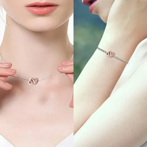 Vista 3 de Dije de cielo estrellado natural que se adapta a pulseras de plata de ley 925 con circonitas cúbicas para mujer, pulsera y collar, joyería