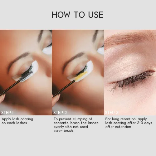 Vista 4 de Advanced Lash Coating Black/Protective - Extensiones de pestañas duraderas de 0.2 fl oz/ 0.24 fl oz (negro)