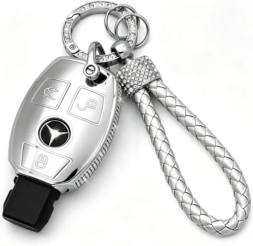 Vista 10 de Creativity Funda para llave de Mercedes Benz. Hermosa funda de TPU compatible con CLS CLK AMG ML C CL E S SL SLK G GLC GLE GLS M R Smart Remote Key