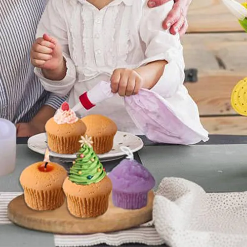 Vista 7 de Moldes de silicona para velas, moldes de velas de cupcakes para hacer velas, moldes de jabón de silicona 3D, molde de silicona para hornear, vela