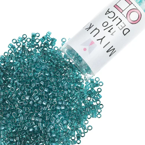 Vista 17 de Miyuki Cuentas de semillas Delica – Tamaño 11/0 (0.1 in), DB0079, forrado azul agua AB, 0.3 oz, aprox. 1440 cuentas, fabricado en Japón