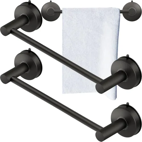 Vista 9 de DGYB Barra de Toalla con Ventosa para Baño 17 Pulgadas Soporte de Toalla Negro Mate Toallero de Acero Inoxidable Premium para Cocina Montado