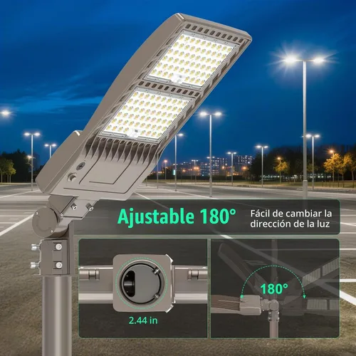 Vista 6 de Soporte de ajuste deslizante de luz de estacionamiento comercial de 320 W Listado UL 48000LM