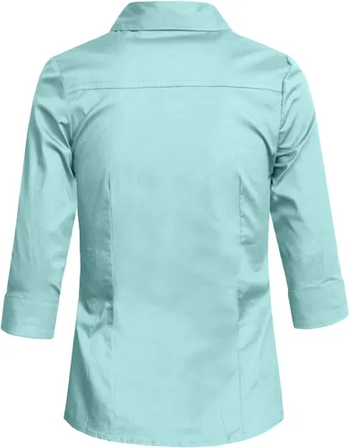 Vista 3 de J. LOVNY Blusa básica casual de manga larga enrollable con botones para niña