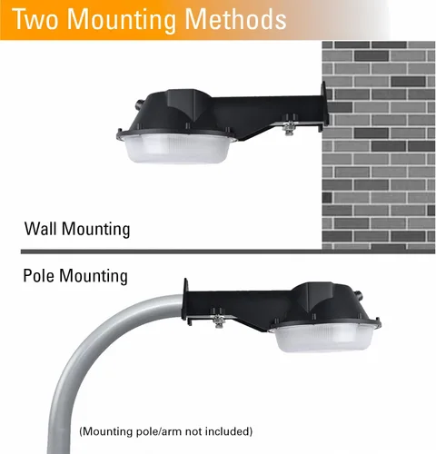 Vista 5 de Luz LED de granero de 24 W, luz de patio al aire libre del atardecer al amanecer con fotocélula 4000 K, luz diurna cálida 2,250 lm, reemplazo de 100