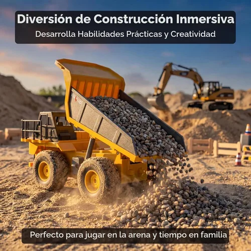 Vista 7 de Camión volquete de control remoto para niños y adultos con 4 battiries 50