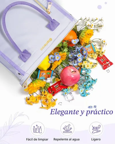Vista 3 de Lonchera para mujer y niñas - Aislada, a prueba de fugas, impermeable, ligera, reutilizable, enfriadora para el trabajo, picnic - De vuelta a