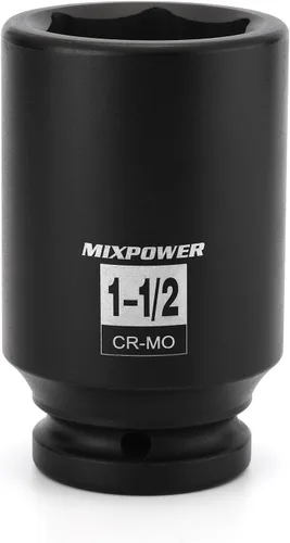 Vista 13 de MIXPOWER Zócalo de impacto poco profundo de 3/4", 1.181 in, CR-MO, métrico, 6 puntos, tuerca de eje de grado de impacto para una fácil extracción
