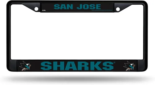 Vista 14 de Rico Industries NHL Hockey Anaheim Ducks - Marco cromado negro con insertos de plástico, 12 x 6 pulgadas, accesorio para automóvil o camión