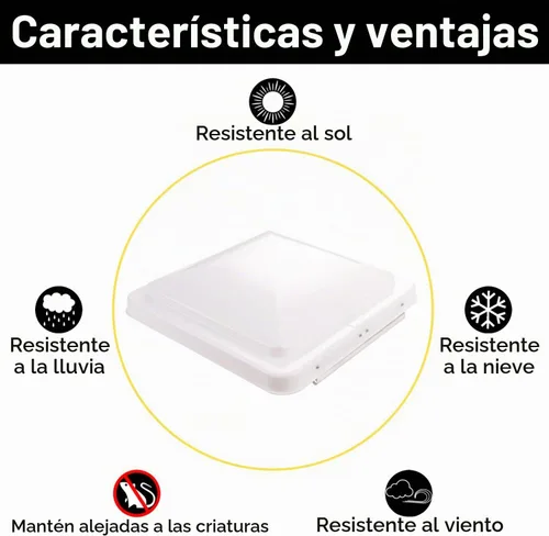 Vista 4 de Expert - Repuesto de tapa de ventilación para autocaravana (paquete de 1), ajuste universal para remolques, cámpers y autocaravanas, cubiertas