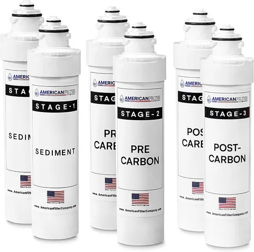 Vista 5 de American Filter Company Filtros de agua de 4 etapas AFC-B3-CMBPK, compatibles con Brio NFMPP5M, NFMGAC, NFMUF, NFMCTO5MS3, NFMCTO5MS2 y Moderna UV