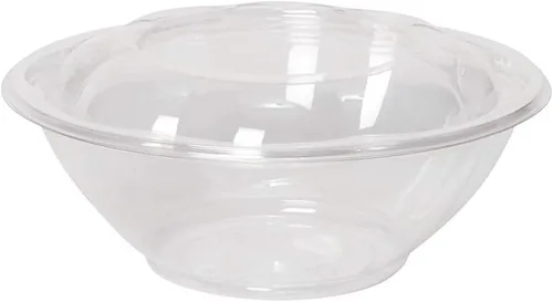 Vista 3 de Tazones desechables de 24 onzas con tapas de cúpula, recipientes de plástico transparente para ensaladas, a prueba de fugas: perfectos