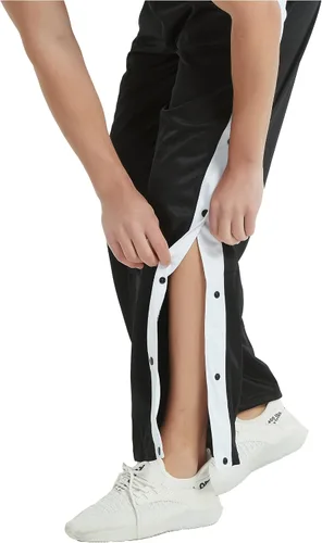 Vista 2 de THWEI Pantalones de chándal poscirugía con botón a presión para hombre Negro