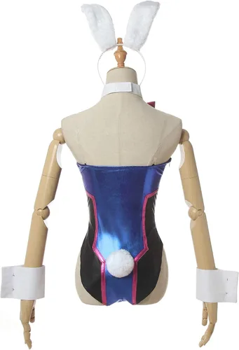 Vista 3 de NSPSTT Disfraz de conejo para mujer disfraz de Dva de conejo traje sexy para cosplay de Hana Song Claro
