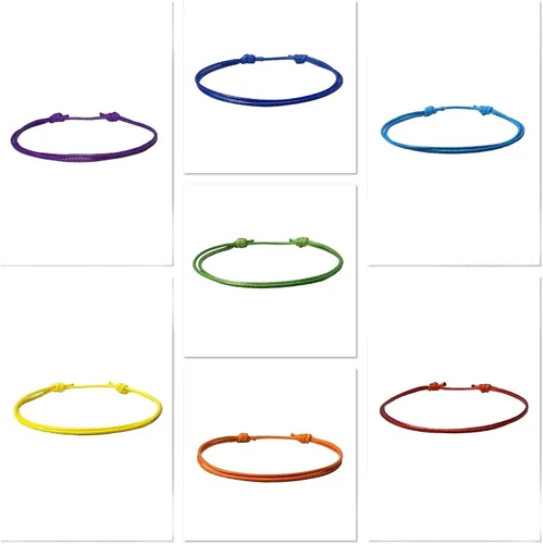 Vista 3 de Pulsera ajustable de nailon de cera para hombres o mujeres, cuerda de amistad para surfistas, unisex, regalo impermeable para adultos, rojo, azul