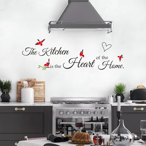 Vista 5 de Calcomanías de pared para cocina, decoración de cocina, el corazón del hogar, decoración de pared con citas, letrero de utensilios de decoración