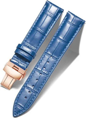 Vista 22 de BINLUN Leather Watch Strap, Quick Release Genuine Leather Replacement Watch Band with Butterfly Deployment Buckle for Men and Women, 12mm-24mm