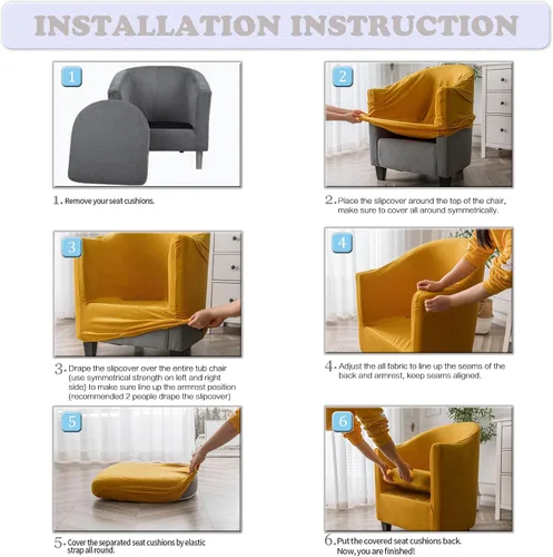 Vista 6 de Fundas de terciopelo para sillones, fundas de elastano para sillones, fundas elásticas para sillas de bañera, fundas protectoras para muebles, funda