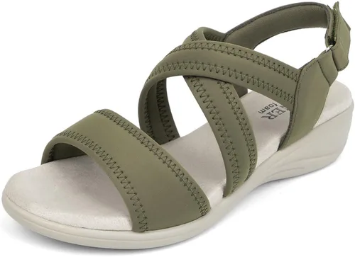 Vista 8 de Sandalias ortopédicas para mujer, de cuña baja, cómodas para caminar, con soporte de arco ortopédico, sandalias casuales con espuma viscoelástica