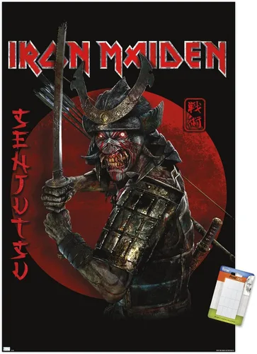 Vista 12 de Trends International Iron Maiden - Póster de pared Senjutsu, 14.72 x 22.37 pulgadas, versión enmarcada de madera de granero Versión enmarcada