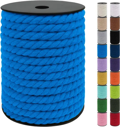 Vista 9 de JeogYong Cordón de algodón de 10mm, 22.86 metros de cuerda natural para macramé, hilo de 3 hebras torcido, cuerda para macramé para manualidades