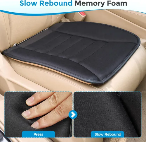 Vista 2 de Tsumbay Cojín de asiento de automóvil, funda de asiento de espuma viscoelástica con parte inferior antideslizante, ajuste universal